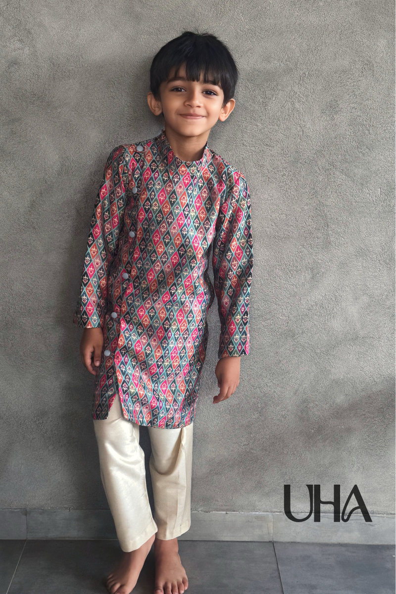 Multi Color Printed Kurta And Pant Set